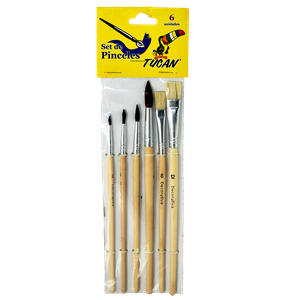 SET DE PINCELES PEQ. DE MADERA 5 PC